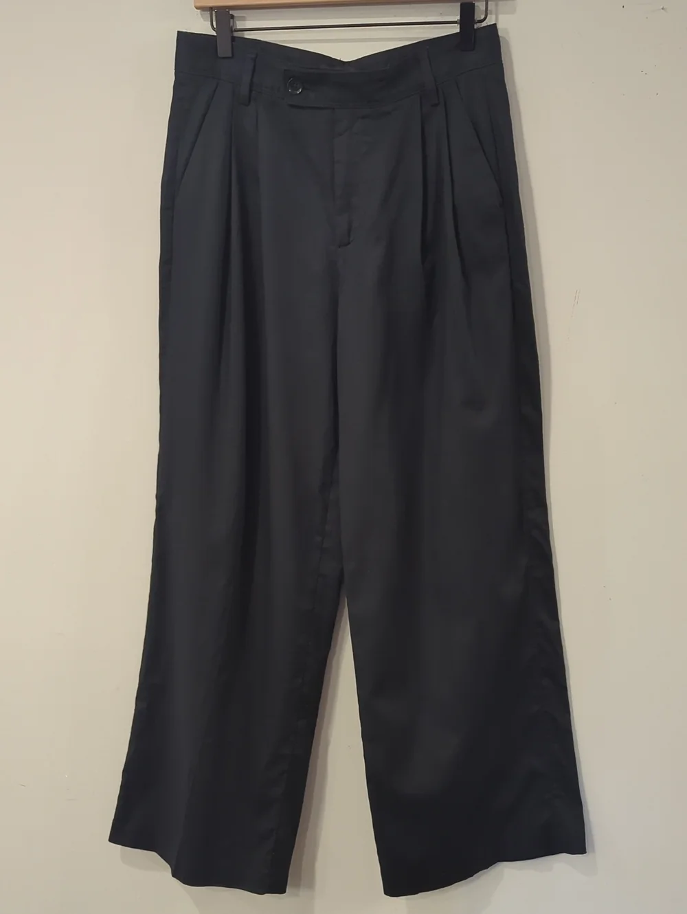 NWT Banana Republic Linen Trouser Wide Leg Pants Black size 6 Pleated